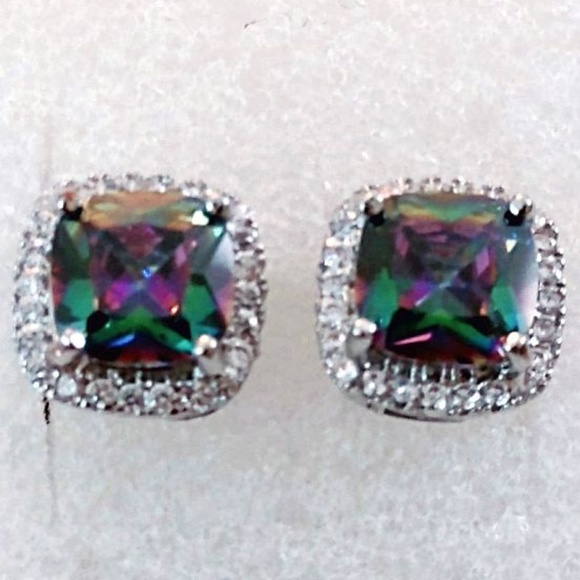 Mystic Princess Cut Rainbow Topaz ~ 925 STERLING - Picture 2 of 2